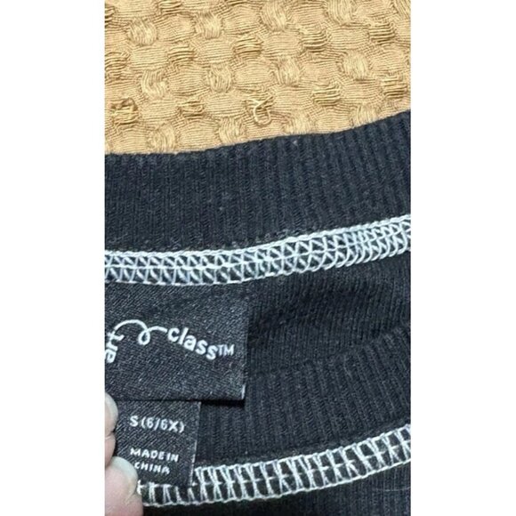 Art Class Girls Moon Phases Ribbed Graphic Tee Black Size S 6/6X Short Sleeve - Picture 2 of 4